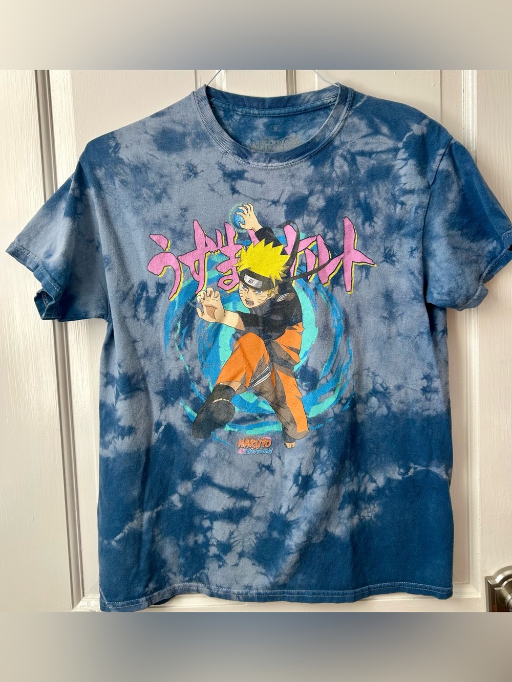 Naruto Shippuden Tie Dye Graphic Tee Anime Cartoon T-Shirt Size Small